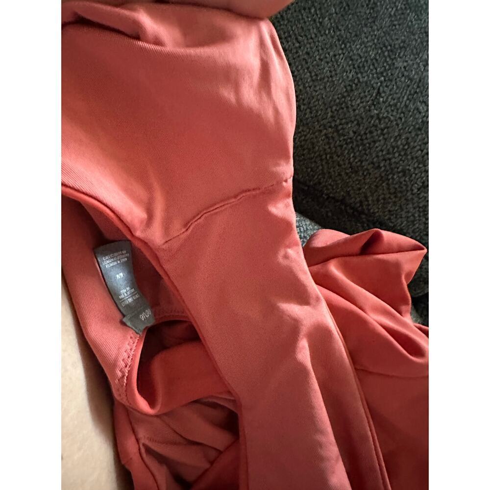 Aerie Scoop Neck One Piece Minimalist Swimsuit Open Back Orange Size m - Picture 4 of 4